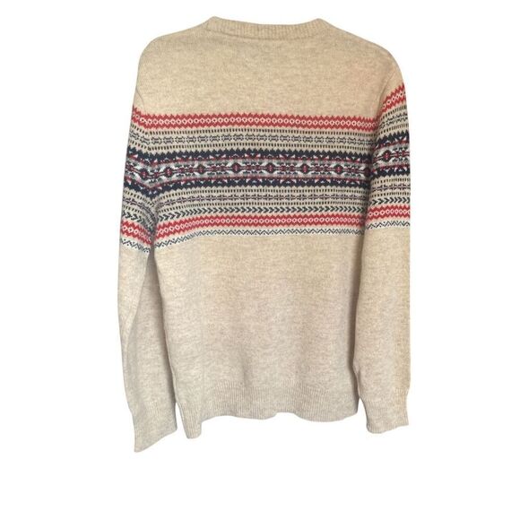 J crew 100% Lamb Wool Pull over crew neck Sweater Light Brown M - Picture 7 of 9